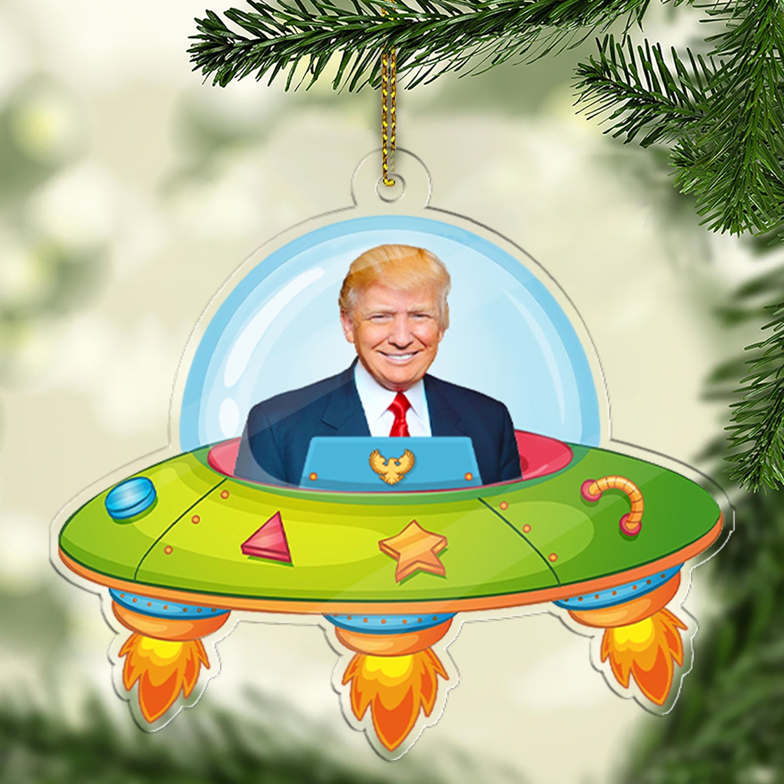 Personalized Donald Trump UFO Acrylic Ornament | Custom Funny Trump Christmas Ornament 683526 – GOP