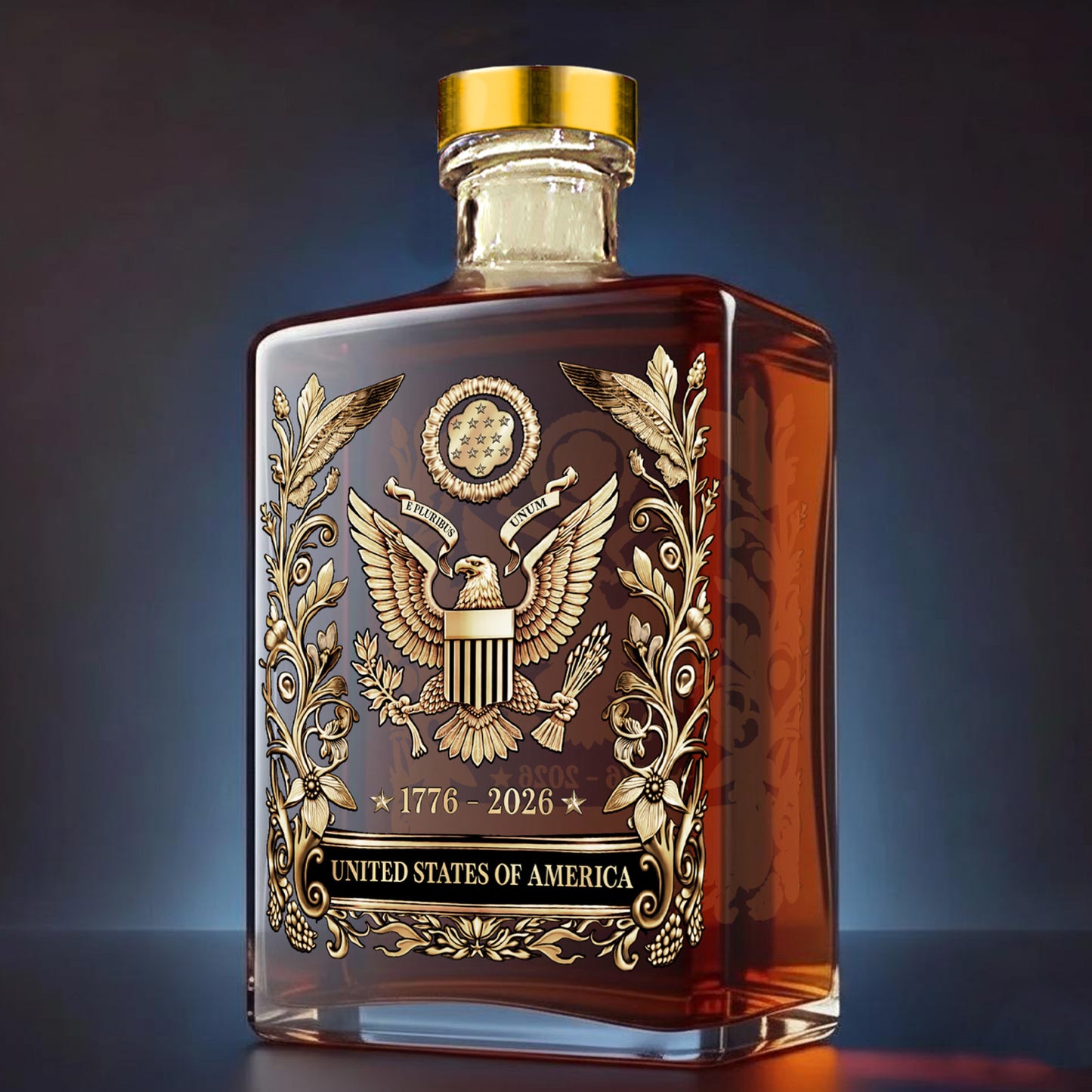 USA 250 Years Anniversary Military Tribute Whisky Decanter | Patriotic 1776–2026 Whiskey Bottle 684210