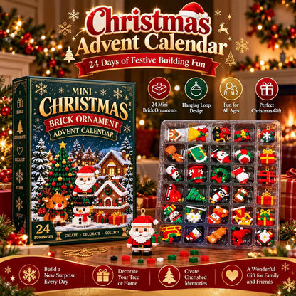 24-Day Christmas Brick Advent Calendar 2026, Mini Buildable Christmas Ornaments, Kids Holiday Countdown Gift 686801 WFD