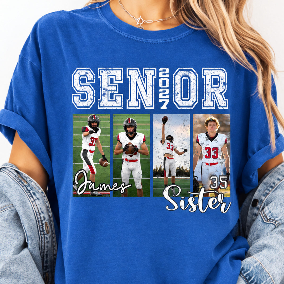 Custom Photo Senior 2027 Shirt, Personalized Sports Senior Family Shirt, Mom Dad Graduation Gift 686380 WFD