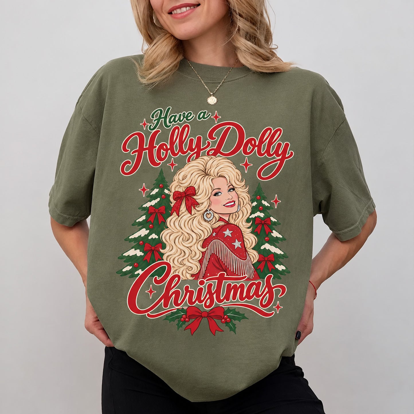 Have A Holly Dolly Christmas Shirt, Dolly Parton Memorial Tee, Country Music Christmas Shirt 686088 WFD