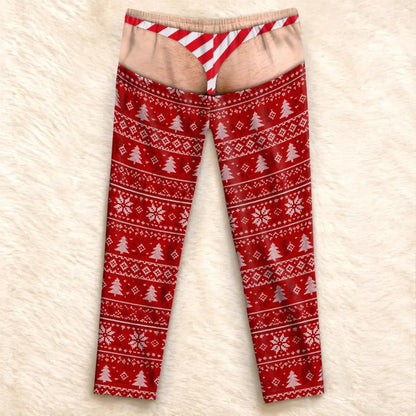 Funny Christmas Pajama Pants for Men, Fake Underwear Plaid Pajamas, Novelty Holiday Gag Gift 686277 WFD
