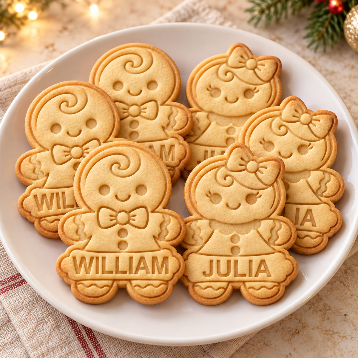 Personalized Gingerbread Cookie Cutter & Stamp, Custom Name Christmas Baking Tool, Gift for Bakers 686984 WFD