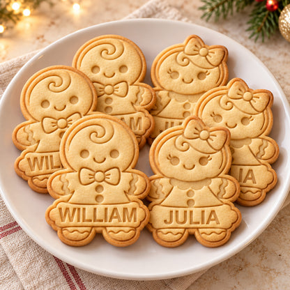 Personalized Gingerbread Cookie Cutter & Stamp, Custom Name Christmas Baking Tool, Gift for Bakers 686984 WFD