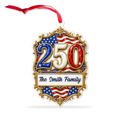 Personalized 250 Years USA Acrylic Ornament, Custom Name Patriotic Christmas Ornament 686416