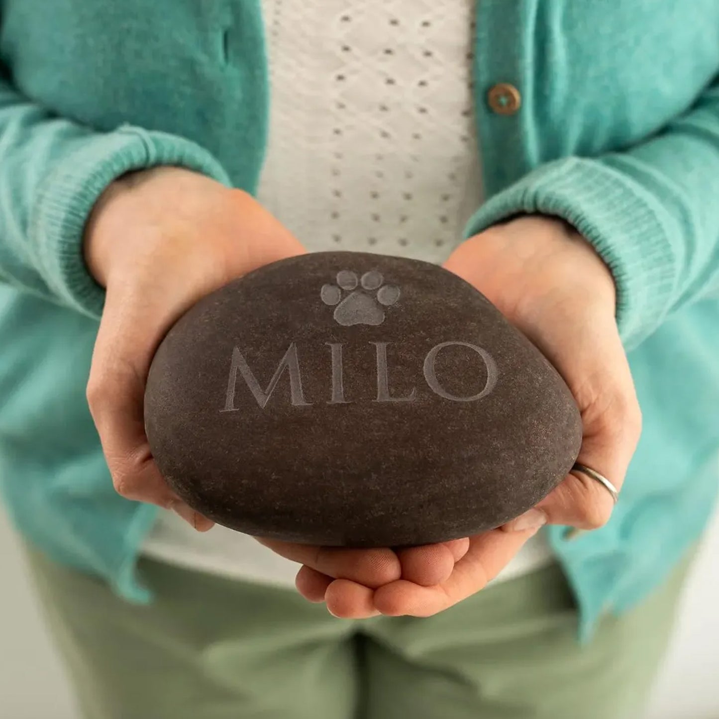 Personalized Pet Memorial Stone, Engraved Dog Cat Paw Print Stone, Custom Pet Loss Keepsake Gift 685707 WFD