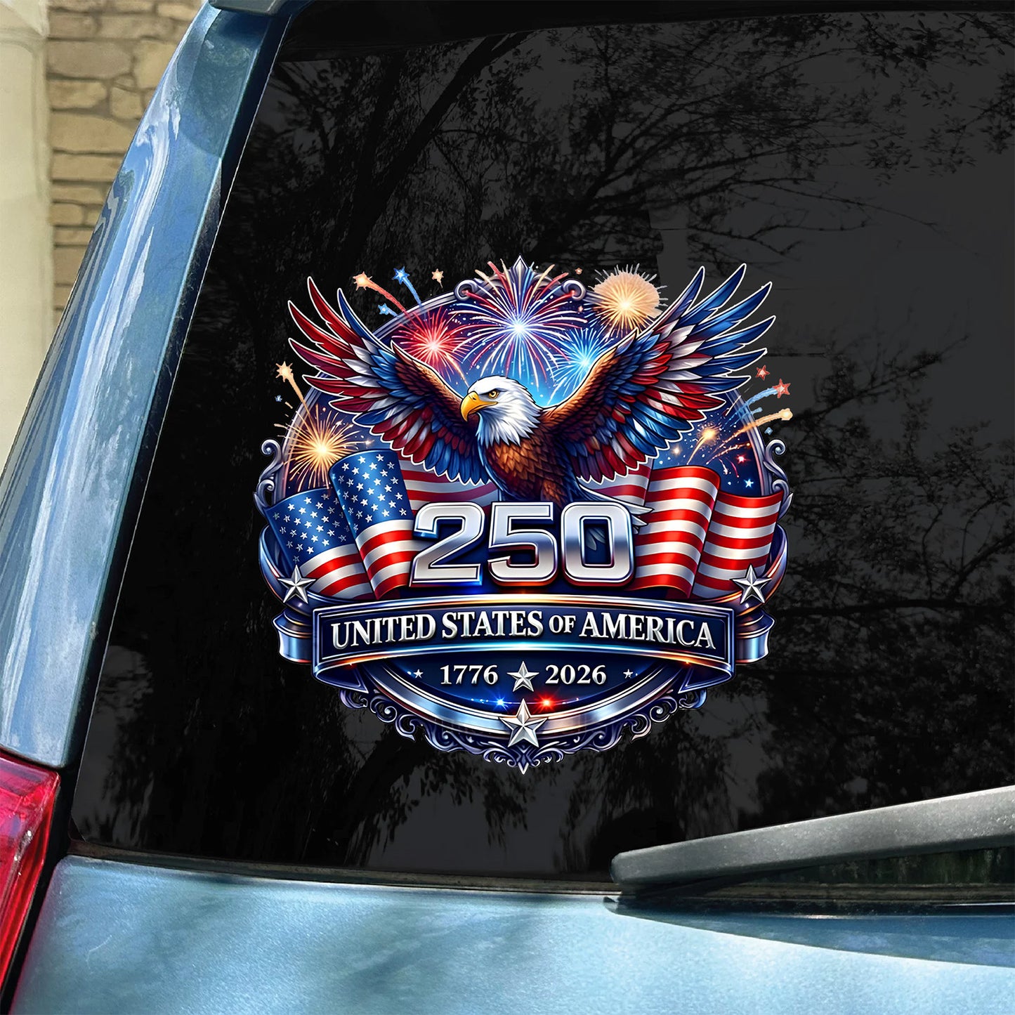 USA 250 Years Anniversary Decal | Patriotic Eagle 1776–2026 Car Decal | 4th of July Sticker 684222
