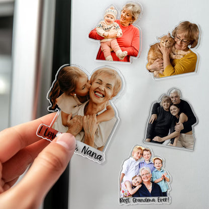 Personalized Family Fridge Magnet, Custom Photo Gift for Grandma Grandpa, Nana Papa Gift 684947