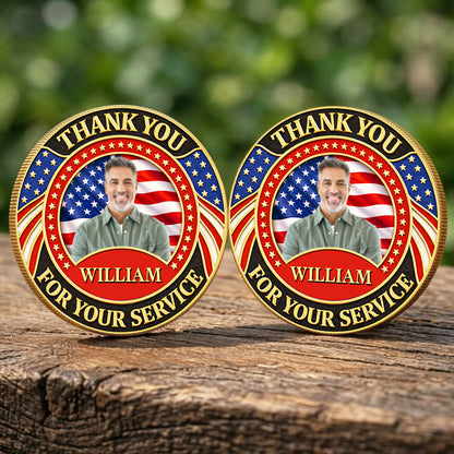 Custom Photo Thank You For Your Service Commemorative Coin, Personalized 250 Years Patriotic Military Gift 684804
