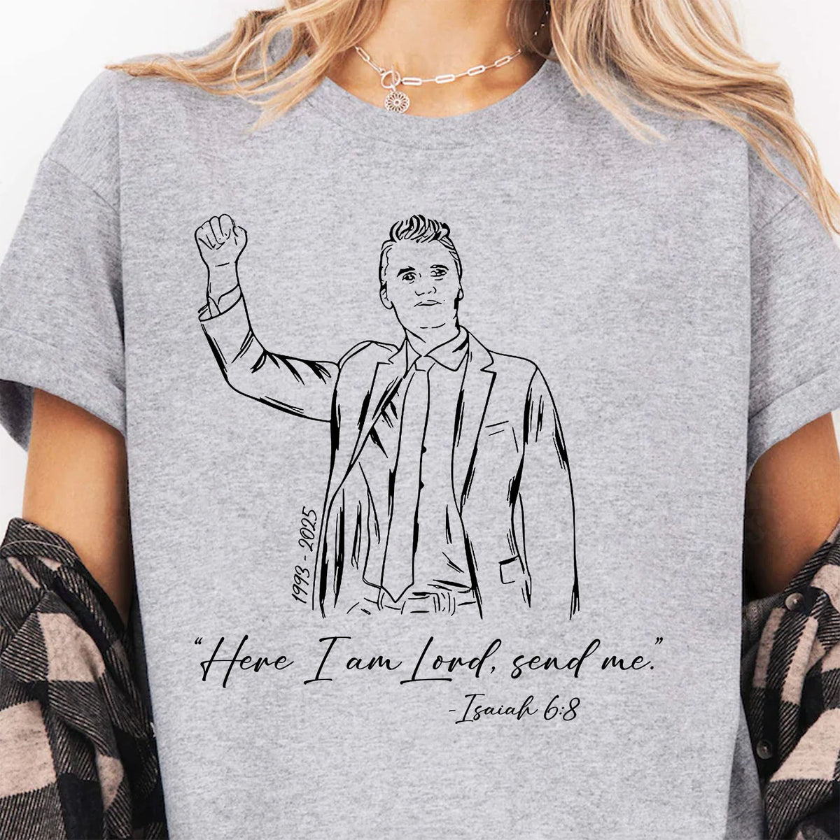 Here I am Lord Send Me Isaiah Charlie Kirk Shirt | Justice Charlie Kirk Memorial Shirt 683095