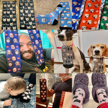 Custom Face Socks, Personalized Photo & Pet Socks, Funny Family Christmas Gift, Pet Lover Gift 686262 WFD