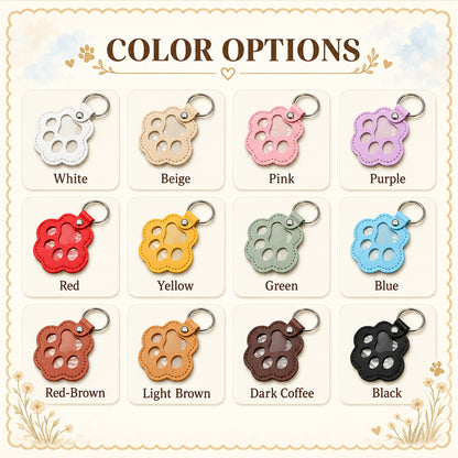Personalized Pet Hair Memorial Leather Keychain, Custom Name Paw Print Fur Keepsake, Pet Loss Gift 686661 WFD