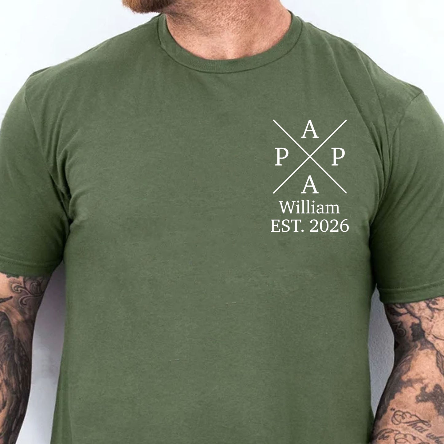 Personalized Papa Dark Shirt, Custom Name Dad Pocket T-Shirt, Father’s Day Gift, Birthday Gift for Men 684938
