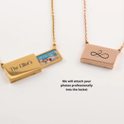 Personalized Photo Locket Necklace, Custom Heart Picture Pendant, Gold Photo Necklace Gift for Mom Her 685538 WFD