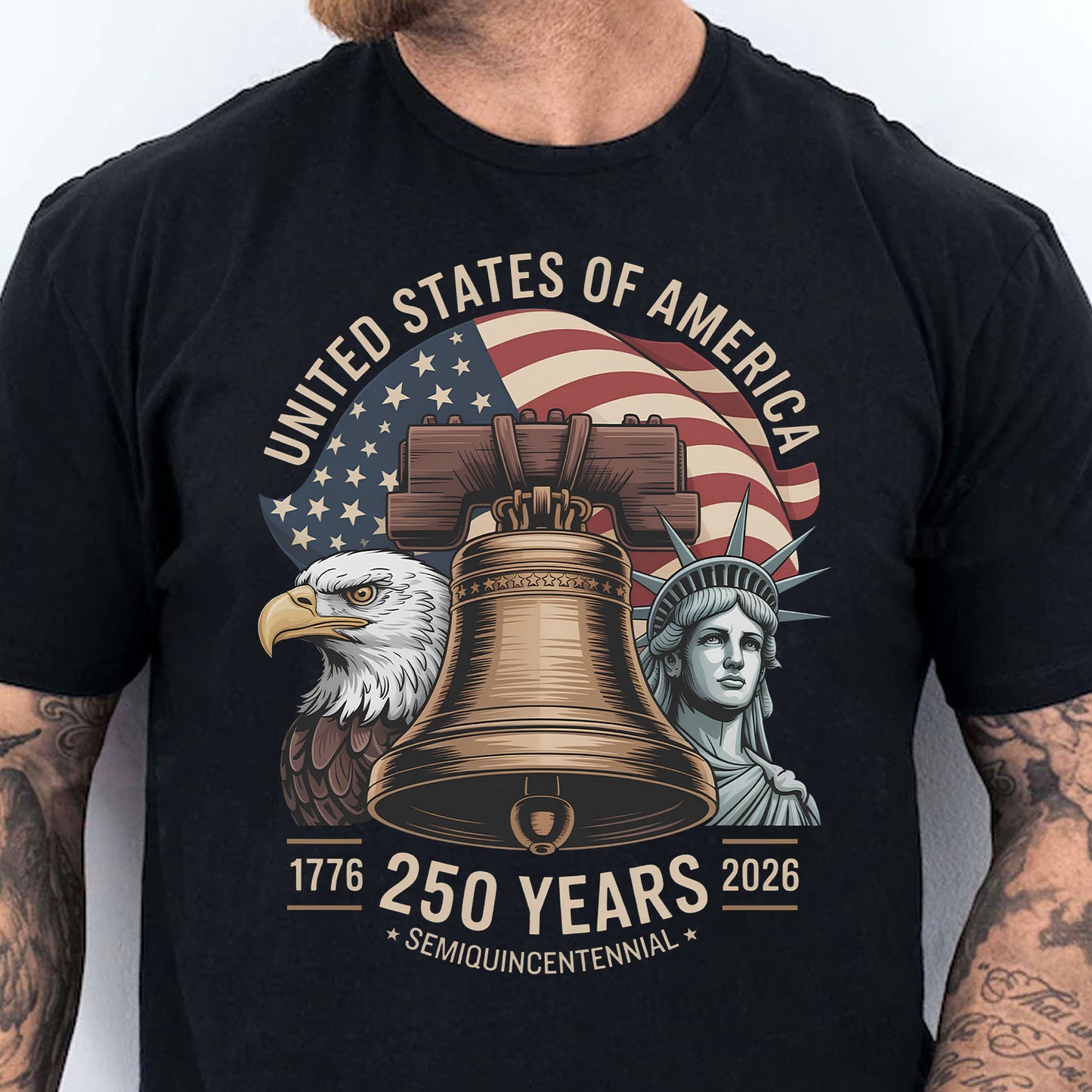 250 Years USA Anniversary Shirt | Patriotic Eagle US Flag Liberty 1776–2026 Tee | 4th of July T-Shirt 684342