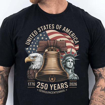 250 Years USA Anniversary Shirt | Patriotic Eagle US Flag Liberty 1776–2026 Tee | 4th of July T-Shirt 684342