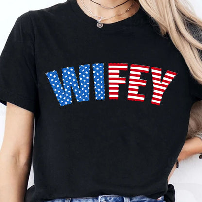 250 Years Wifey Hubby Matching Shirts, American Flag Couples Tee, 4th of July USA T-Shirt 685416