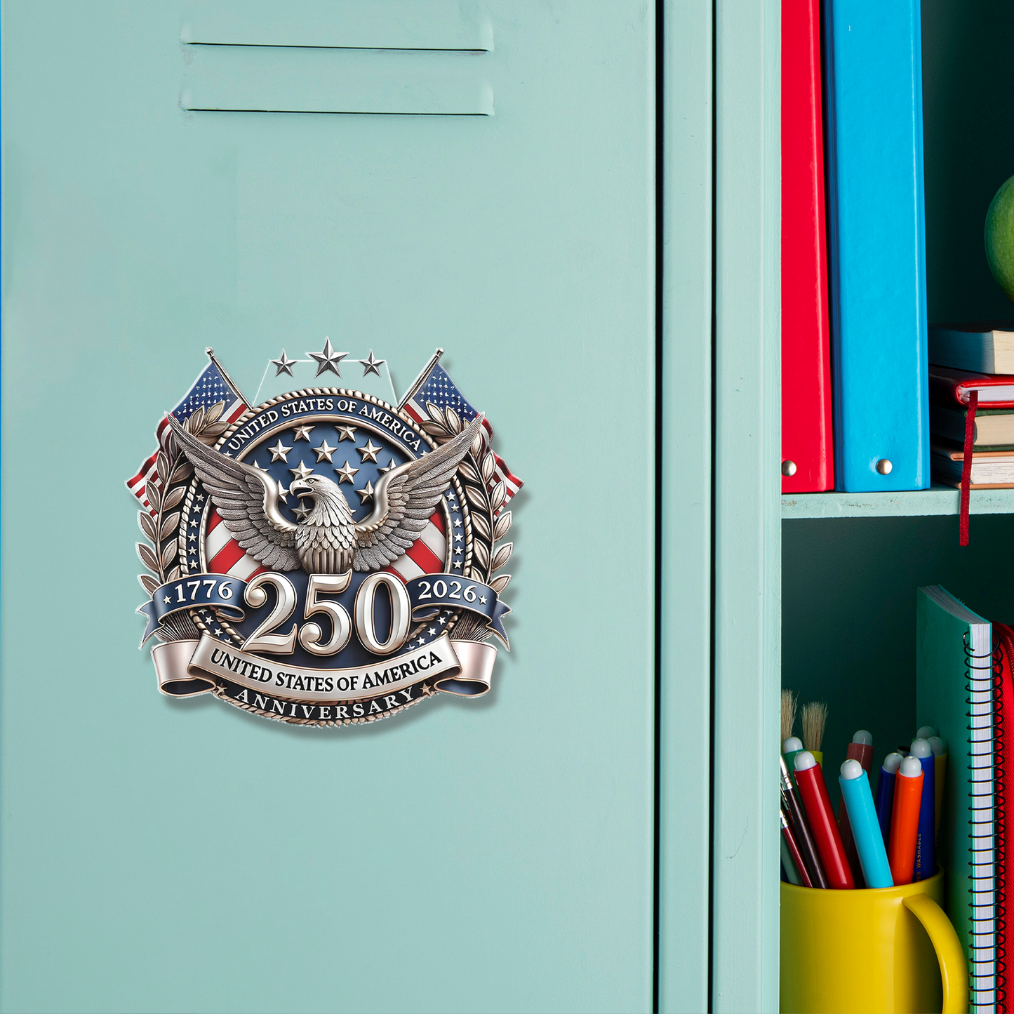 250 Years USA Fridge Magnet | Happy 250th Anniversary Magnet | Patriotic 1776–2026 Fridge Magnet 684242