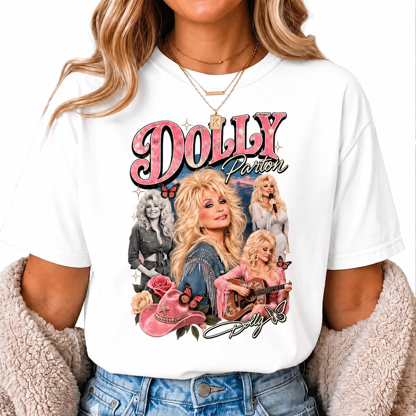Dolly Parton Collage Shirt, Vintage Country Music Graphic Tee, Retro Western Cowgirl Concert T-Shirt 686075 WFD
