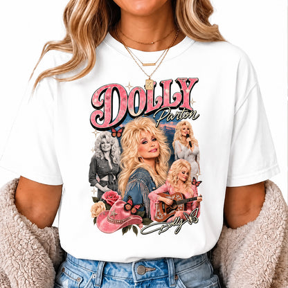 Dolly Parton Collage Shirt, Vintage Country Music Graphic Tee, Retro Western Cowgirl Concert T-Shirt 686075 WFD