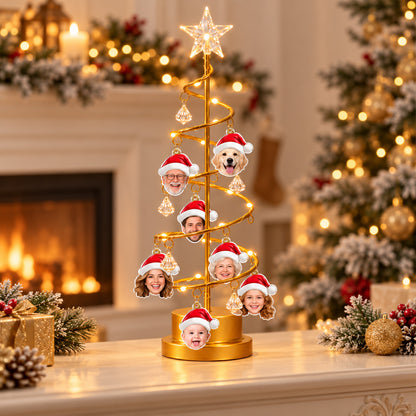 Custom Photo Family LED Tree Lights, Personalized Family Tree Christmas Decor 686587 WFD