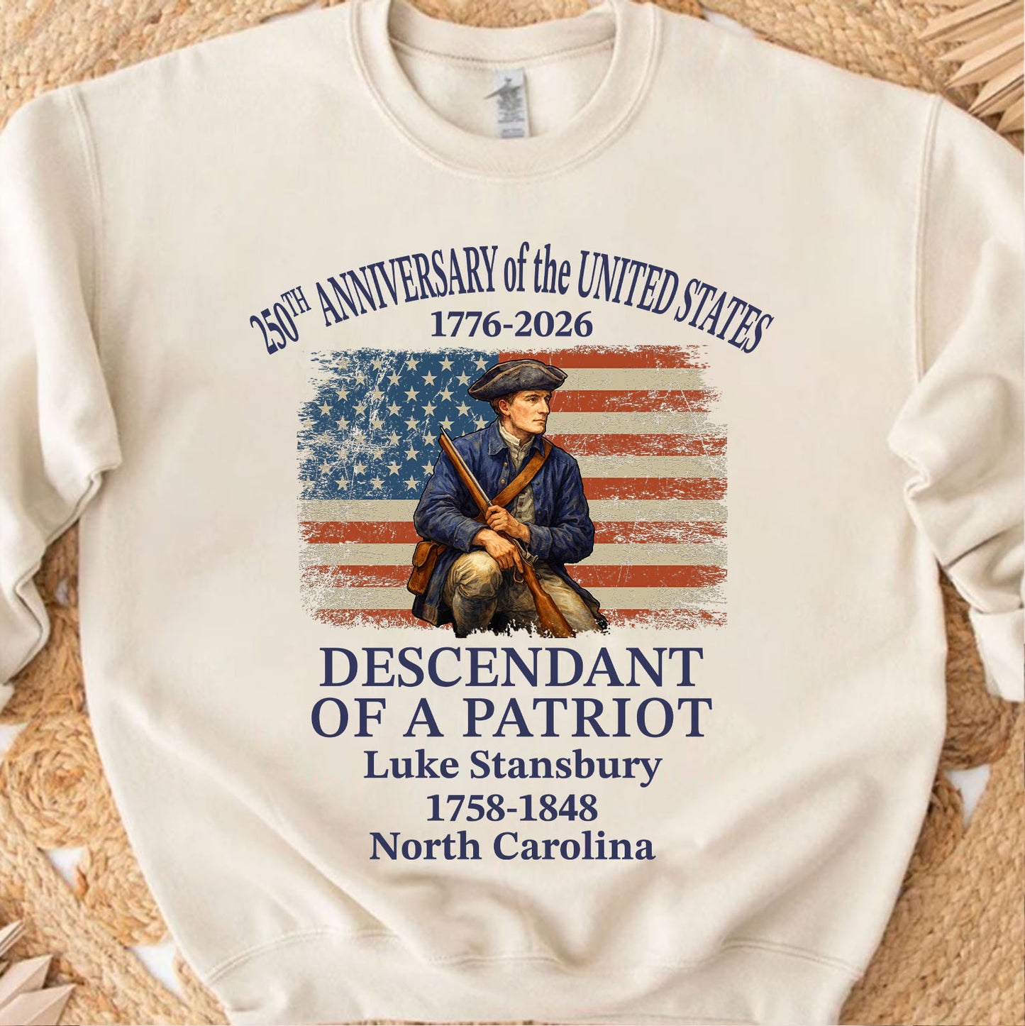 Custom Name USA 250 Years 1776–2026 Shirt | Personalized Descendant of a Patriot T-Shirt 684449