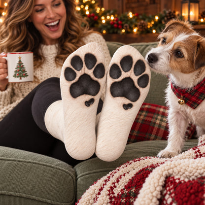 Funny Cat Paw Socks, Realistic Animal Paw Print Crew Socks, Cat Lover Christmas Gift 686525 WFD