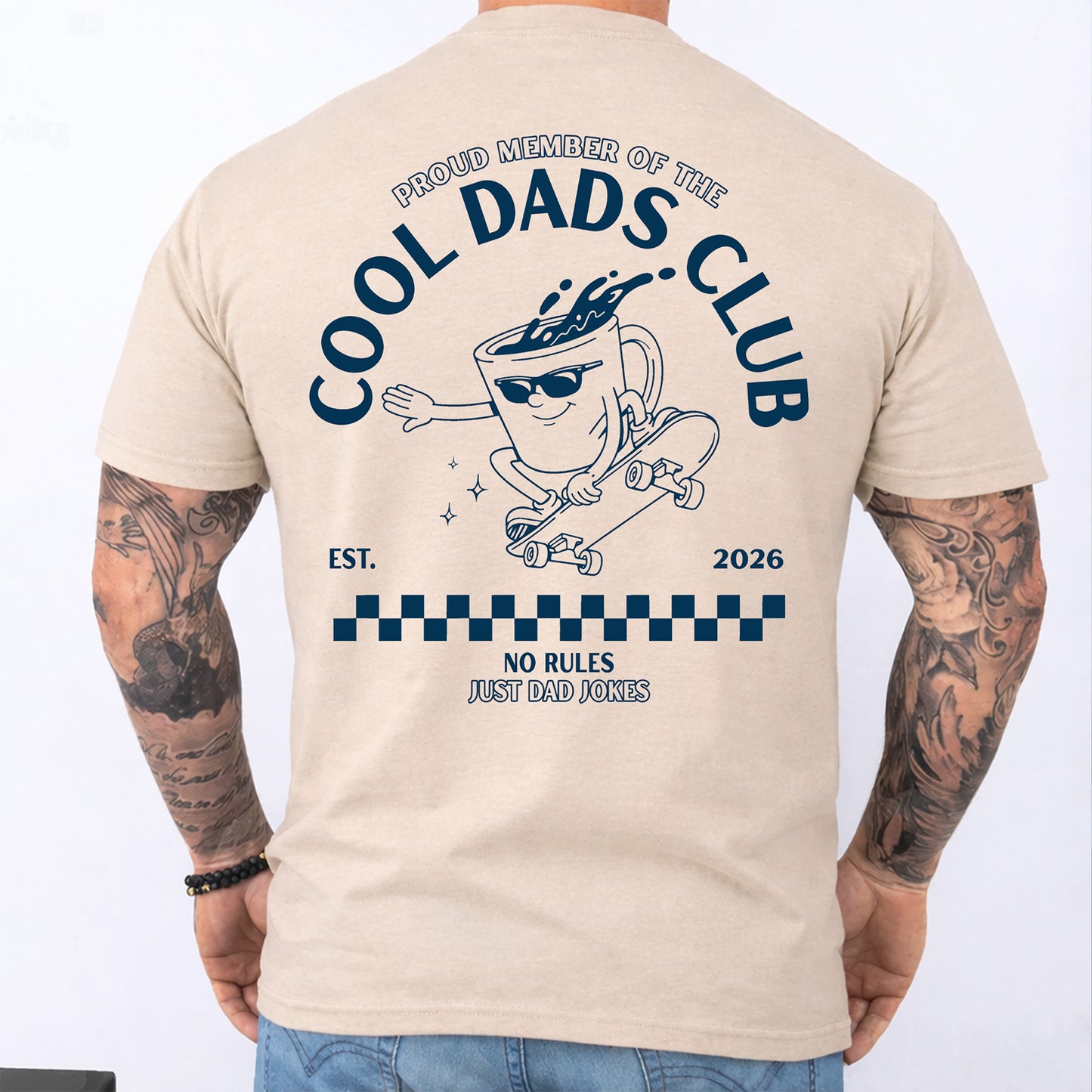 Personalized Cool Dads Club Backside Shirt, No Rules Just Dad Jokes T-Shirt, Funny Father’s Day Gift for Dad 684945