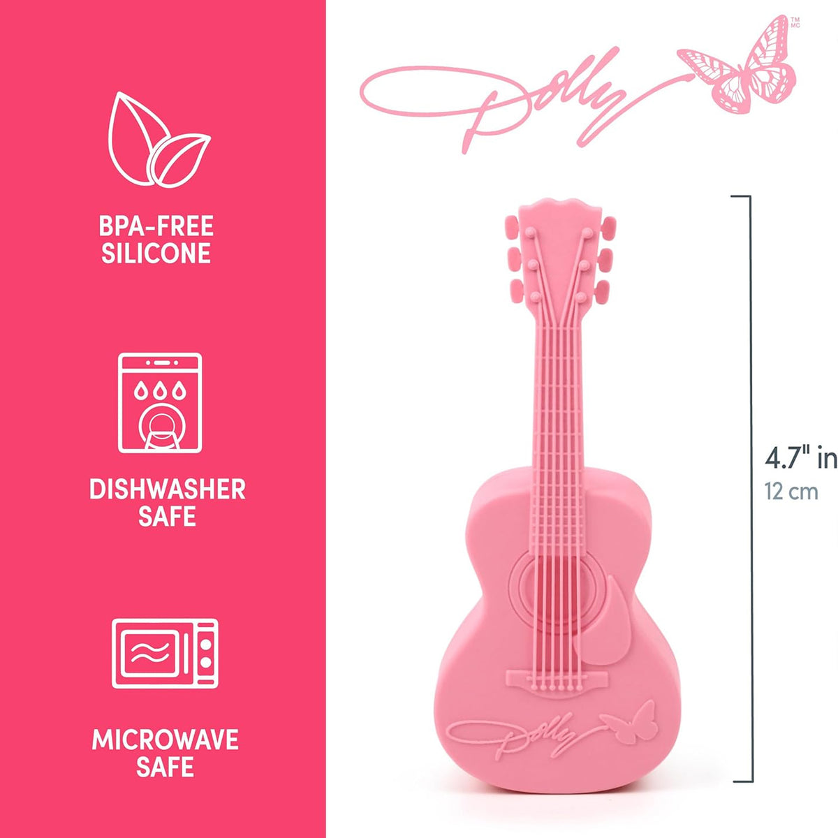 Dolly Parton Pink Guitar Tea Infuser, Silicone Loose Leaf Tea Steeper, Country Music Fan Gift 686182 WFD