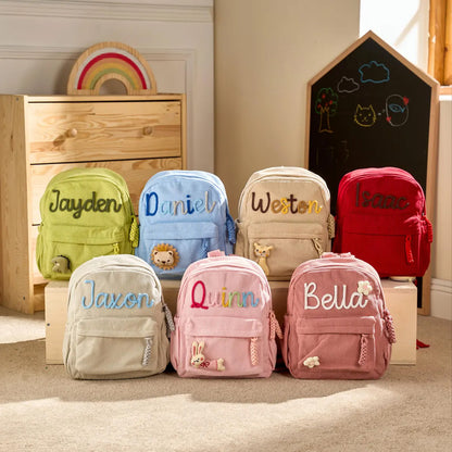 Personalized Toddler Corduroy Backpack, Custom Kids School Bag, Kindergarten Preschool Backpack 685376