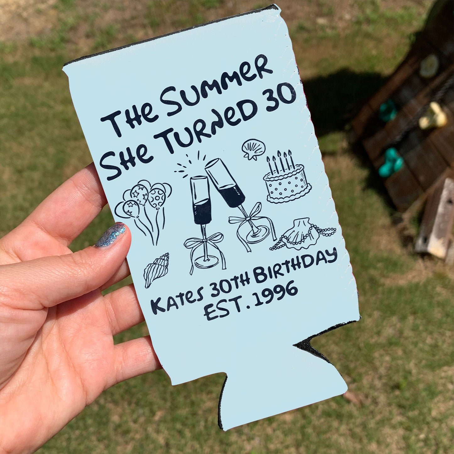 Personalized The Summer I Turned Birthday Can Cooler, Custom 30th 40th 50th Birthday Can Sleeve 685382