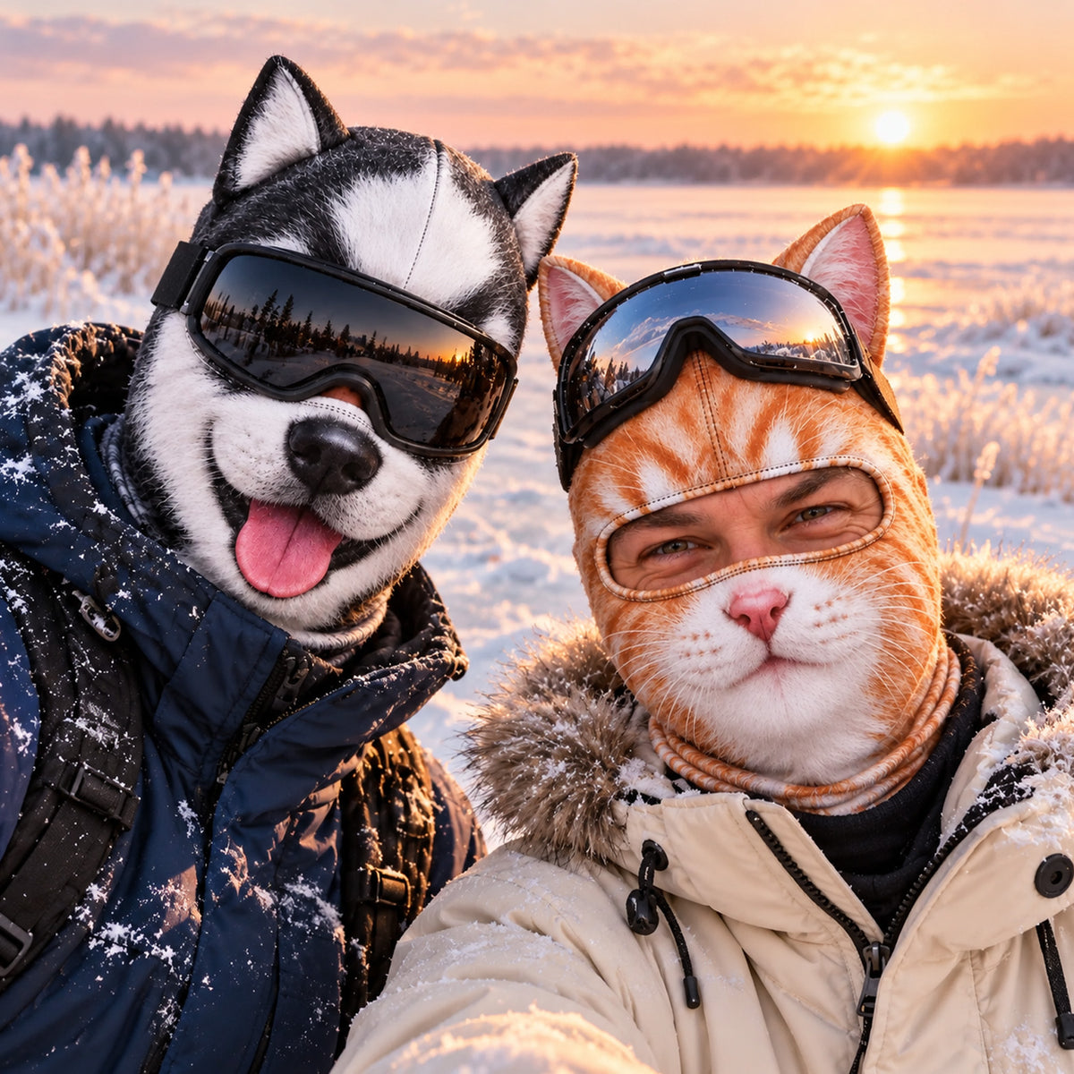 Custom Funny Animal Ski Mask With Ears, Cat Dog Balaclava, Birthday Gift for Ski Lovers 686488 WFD