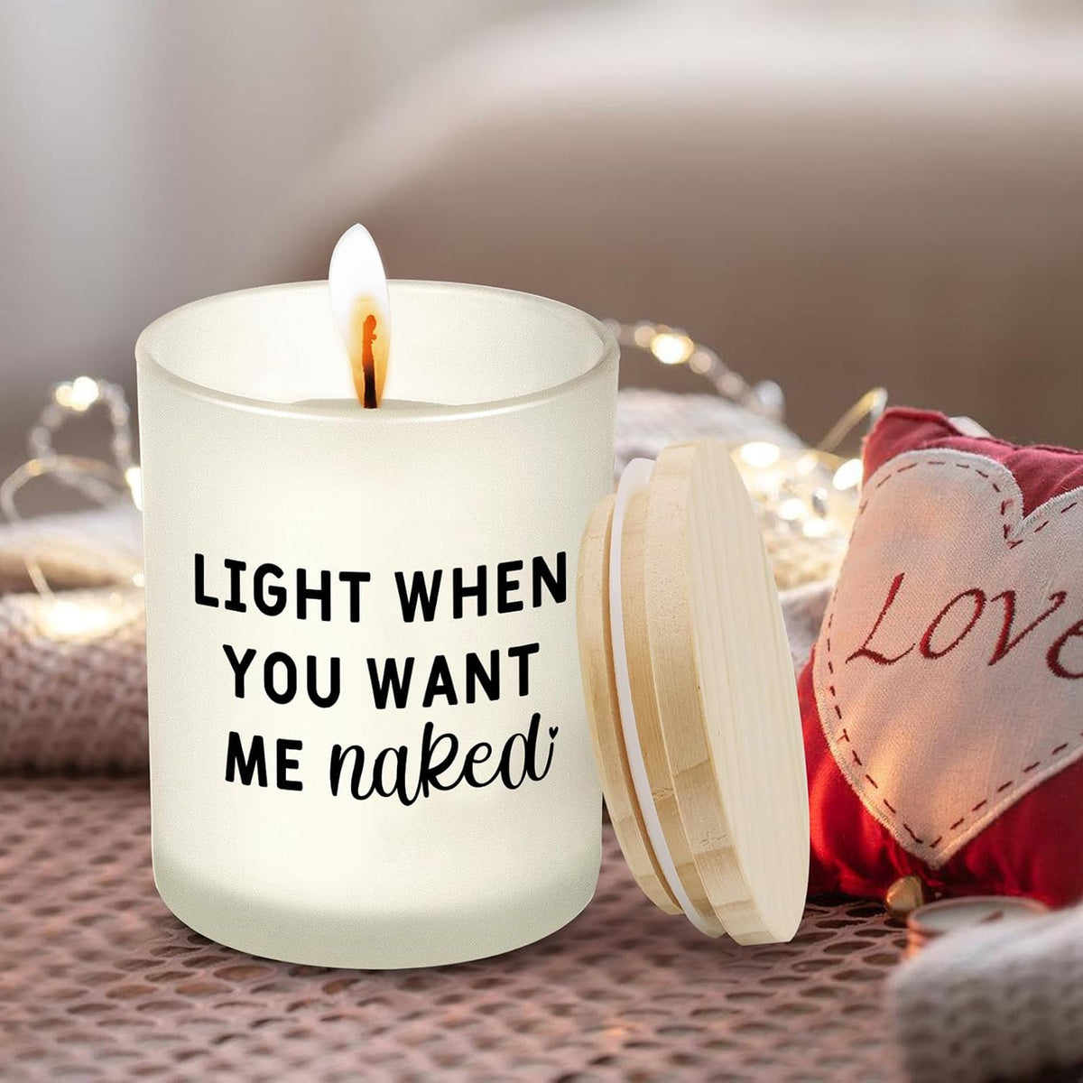 Funny Naughty Couple Candle, Light When You Want Me Naked Candle, Boyfriend Husband Anniversary Gift 686562 WFD