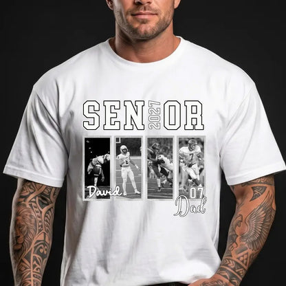 Custom Photo Senior Football Dad 2027 Shirt, Personalized Football Dad Tee, Senior Graduation Gift 685723