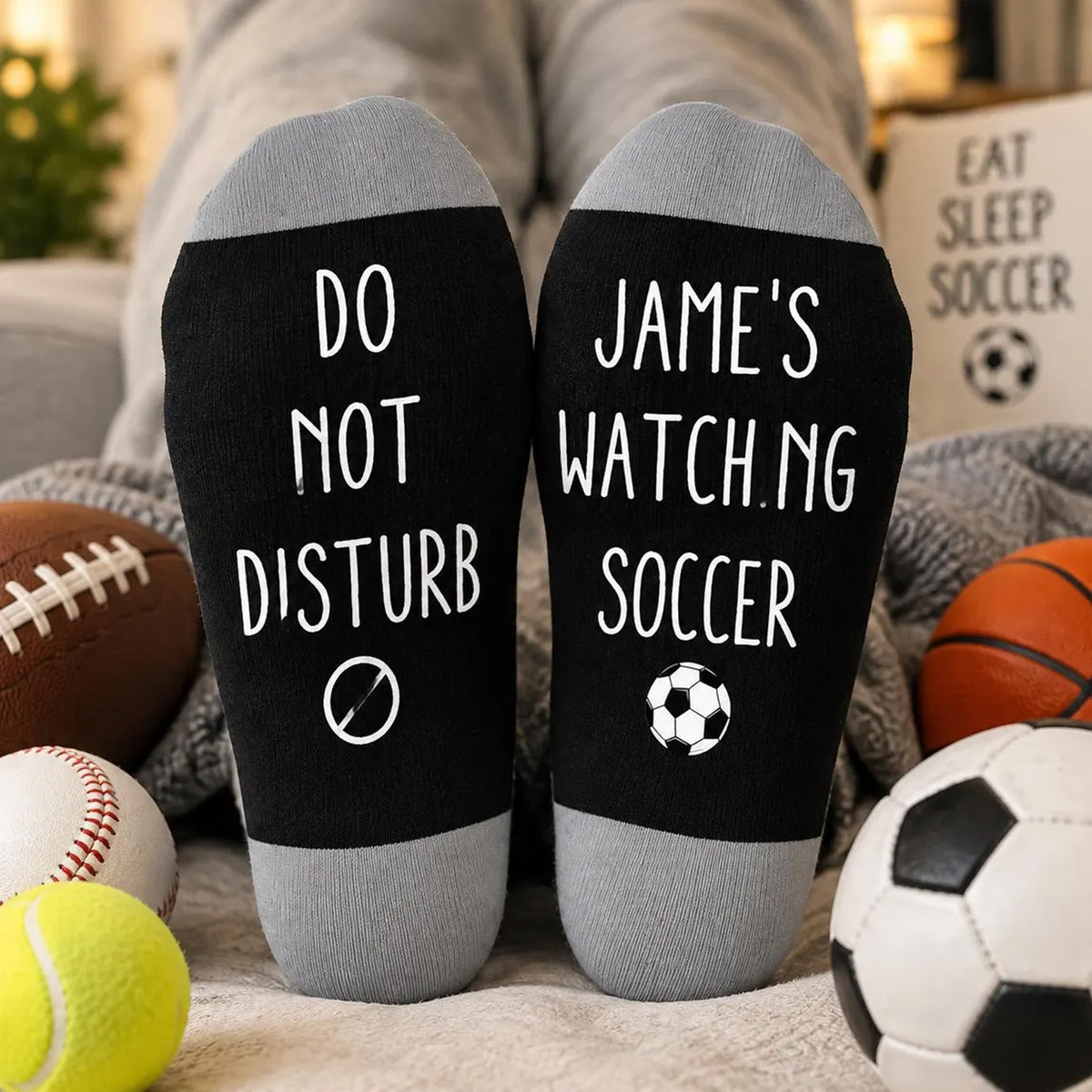 Personalized Do Not Disturb Sports Socks, Custom Name Football Soccer Baseball Gift for Men 686433 WFD