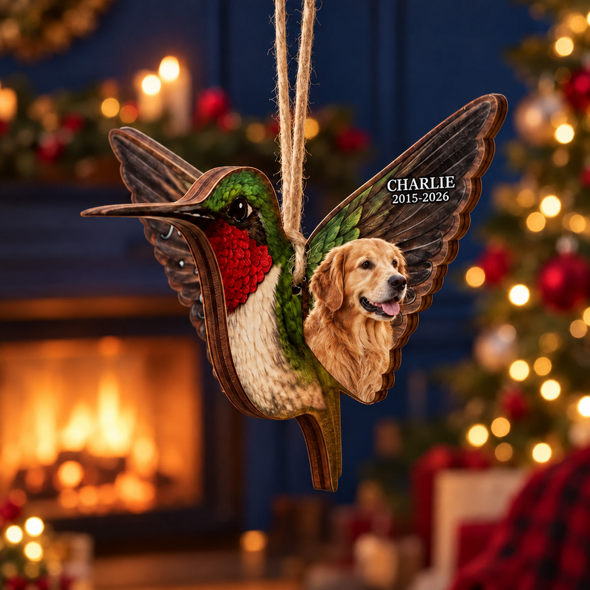 Custom Photo Always With You Memorial Wood Ornament, Cardinal Hummingbird Butterfly Memorial Gift 686537 WFD