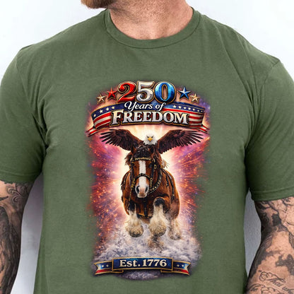 250 Years of Freedom Shirt | Patriotic Eagle & Horse Graphic Tee | 4th of July Independence Day Shirt 684568