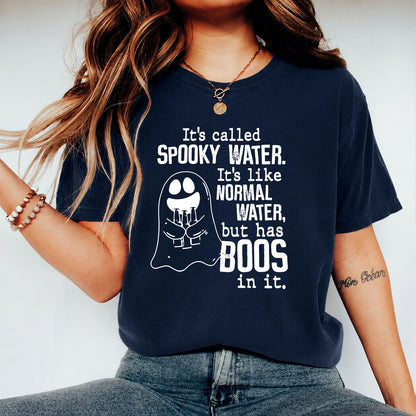 Funny Spooky Water Halloween Shirt, Cute Ghost Boo Graphic Tee, Spooky Season Halloween Gift 685916
