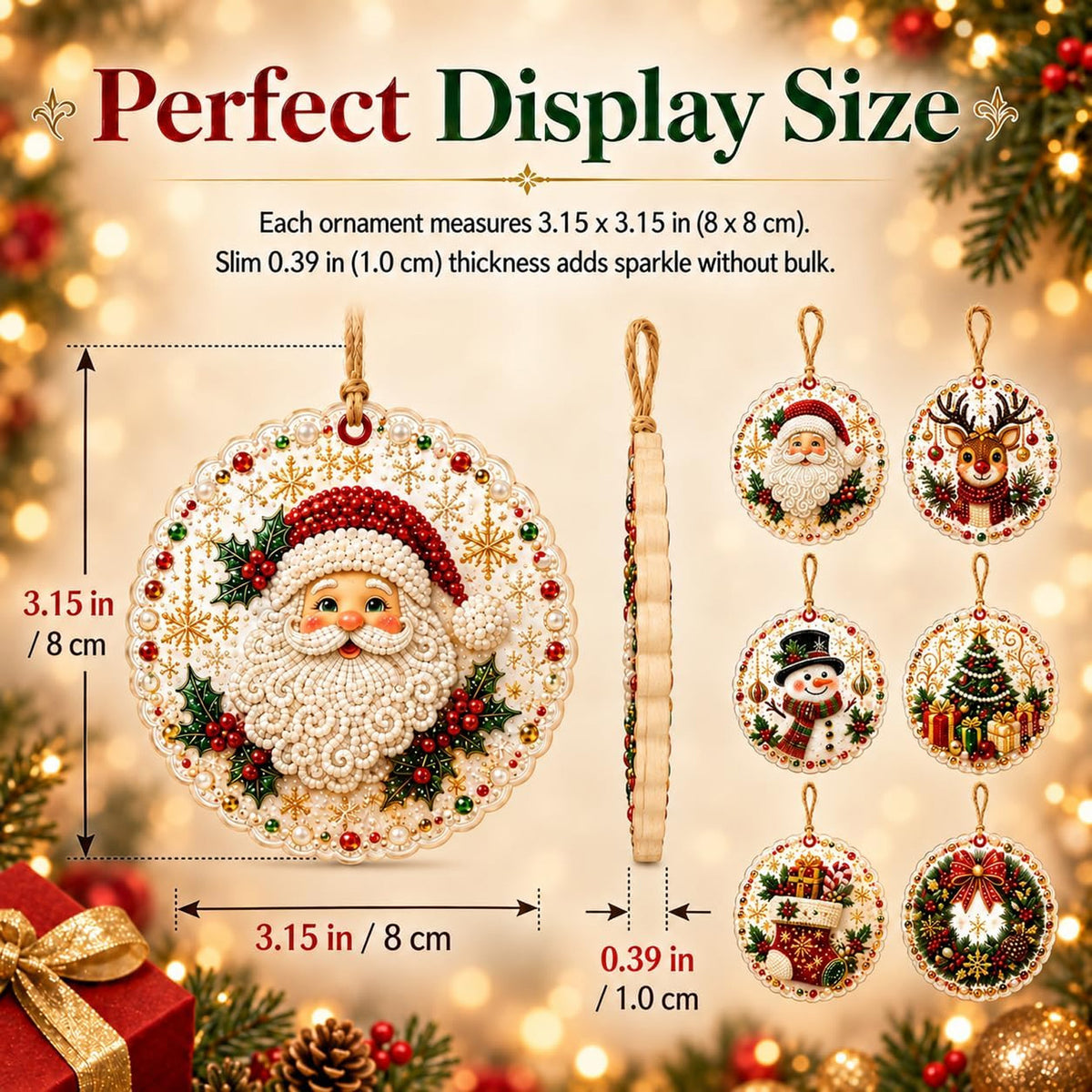 6PCS DIY Christmas Ornaments, Pearl Diamond Art Kits for Adults, Holiday Craft Christmas Decor 686438 WFD
