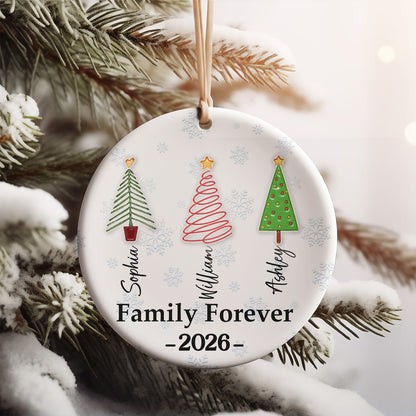 Personalized Family Christmas Ceramic Ornament, Custom Family Tree Names Ornament, Family Keepsake Gift 685928