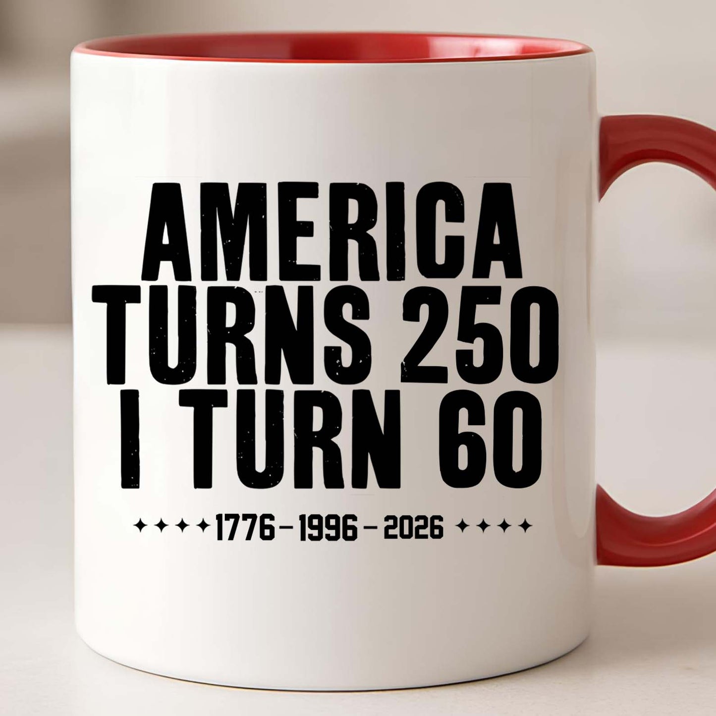 Vintage 250 Years Mug, Personalized Age Birthday Mug, America Turns 250 White Mug Accent Mug 685151