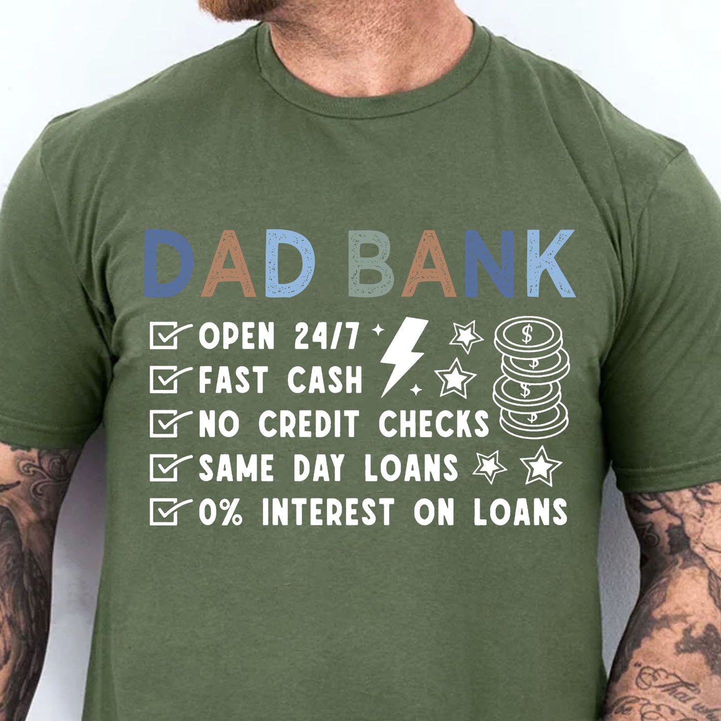 Funny Dad Bank Shirt, Dad Joke Graphic Tee, Father’s Day Gift for Dad, New Dad Dark Shirt, Cool Dad Gift 684944