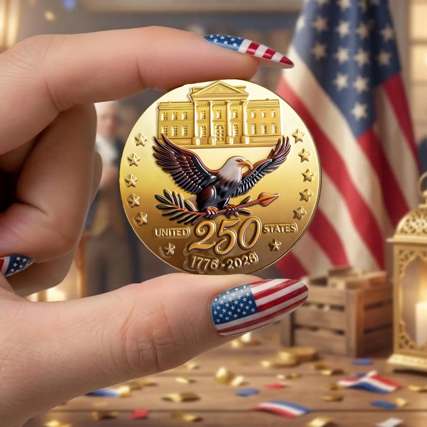 250 Years Anniversary 1776–2026 USA Commemorative Coin | Patriotic 4th of July Coin 684691