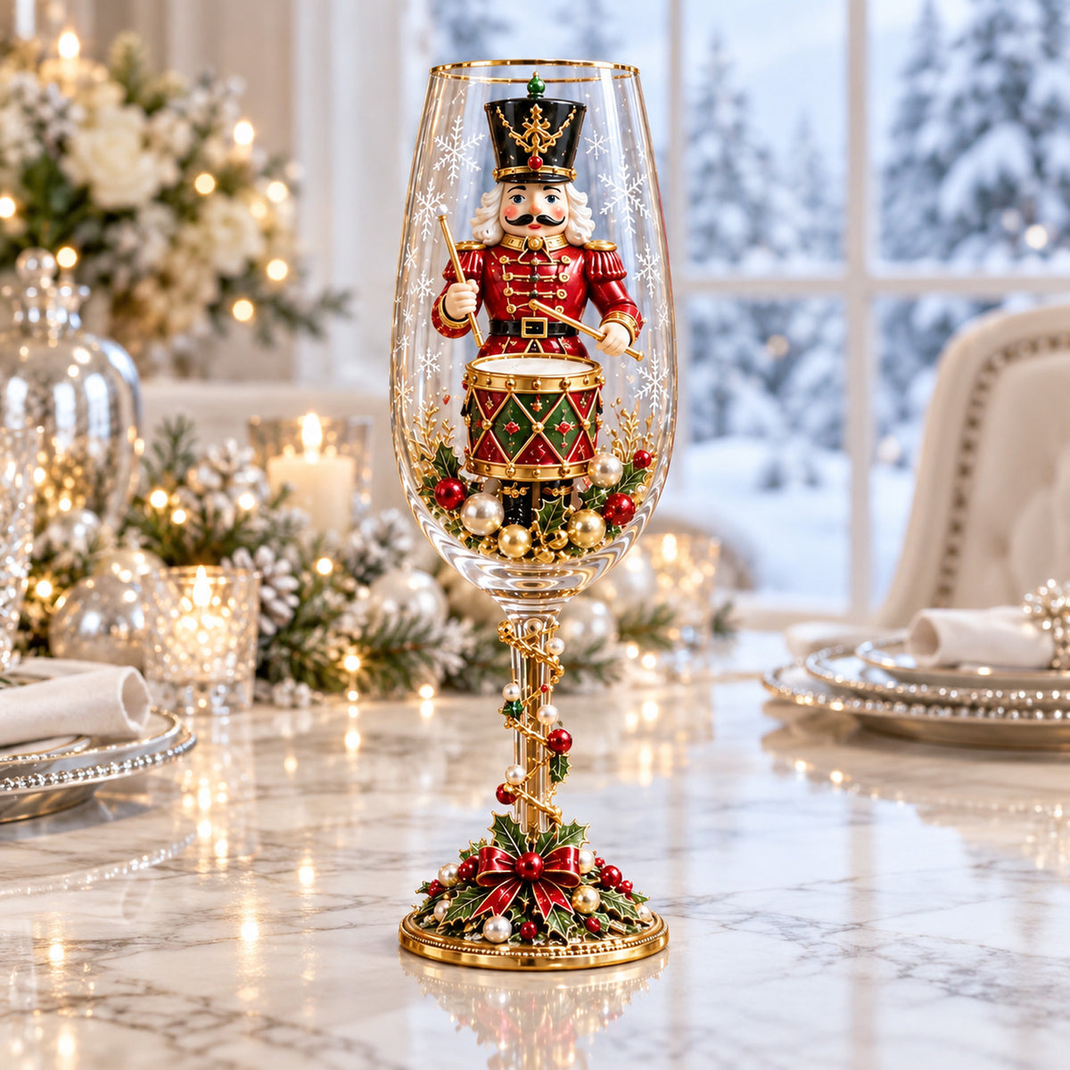 Christmas Stemless Champagne Glasses Set, Festive Holiday Drinking Glasses, Christmas Gift Set 686696 WFD