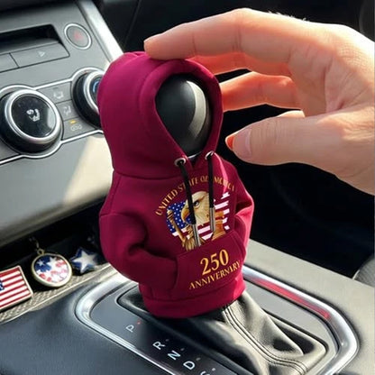 250 Years Anniversary USA Gear Shift Hoodie Cover, Patriotic Eagle Car Shifter Cover, 4th of July Gift 685285 WFD