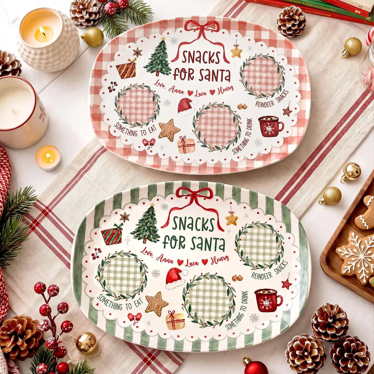 Personalized Cookies for Santa Plate, Custom Family Names Christmas Snack Platter, Family Christmas Gift 686896 WFD