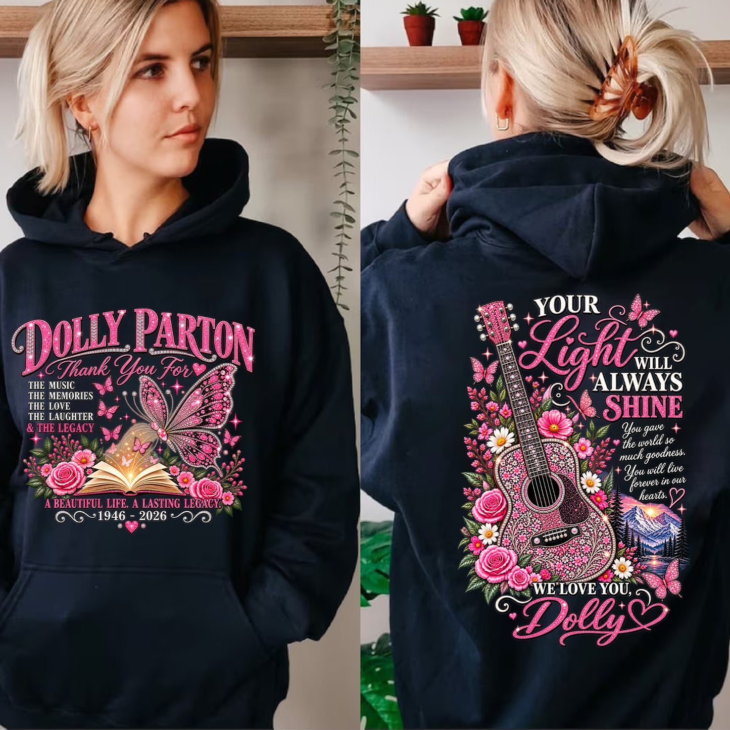 Dolly Parton Memorial Front & Back Shirt, 1946–2026 Country Music Tribute Dark Shirt 686046