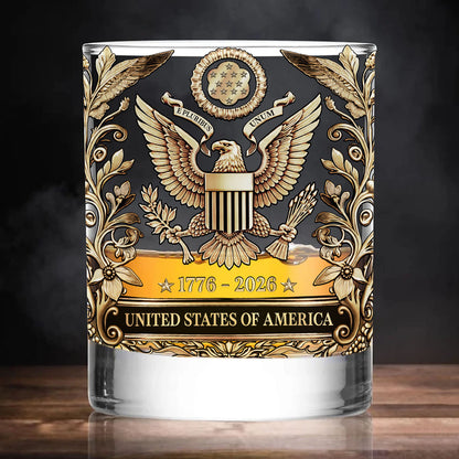 USA 250 Years Anniversary Whiskey Glass | Patriotic 1776–2026 Whiskey Glass 684210