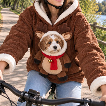 Christmas Pet Carrier Hoodie, Dog Cat Front Pouch Hoodie, Funny Holiday Pet Lover Christmas Gift 686570 WFD