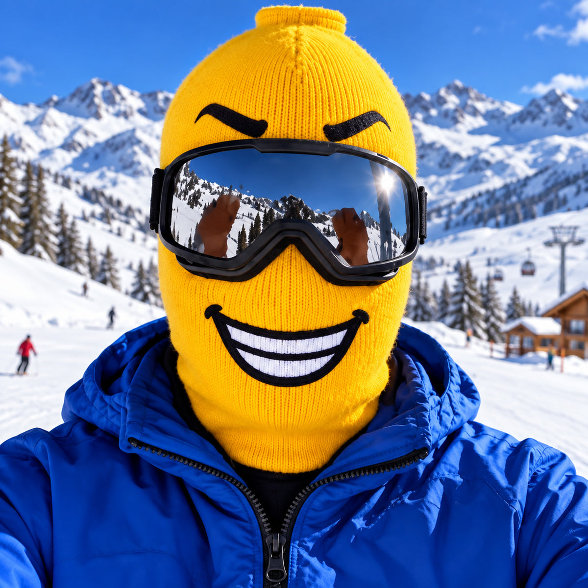 Funny Cheeky Emoji Balaclava Ski Mask, Smiley Face Winter Mask, Novelty Snowboard Skiing Gift 686507 WFD
